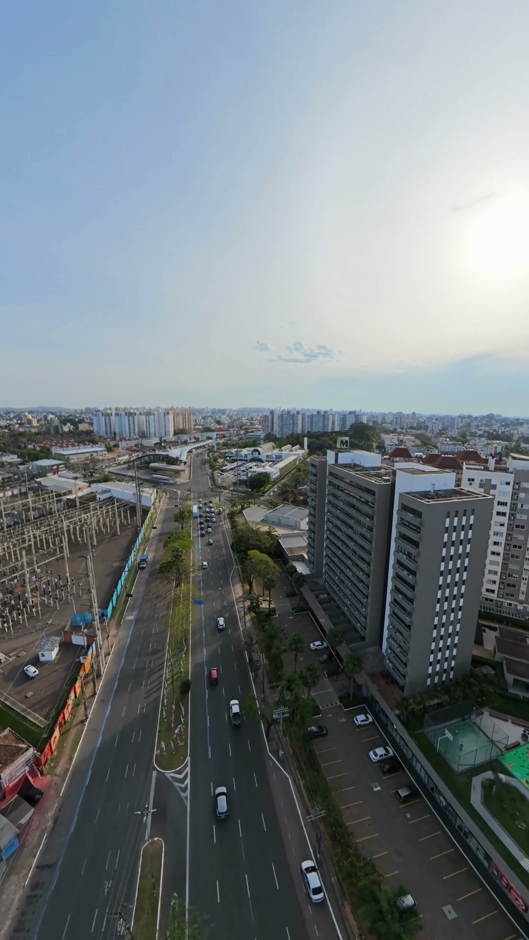 Vista aérea da localização da MB Drones em Porto Alegre